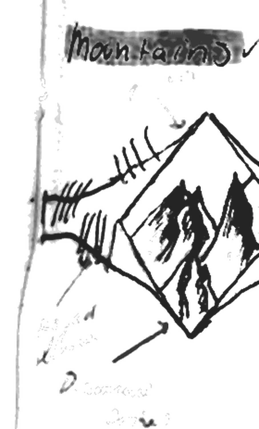 Mountain motif inside a diamond-shaped signet
